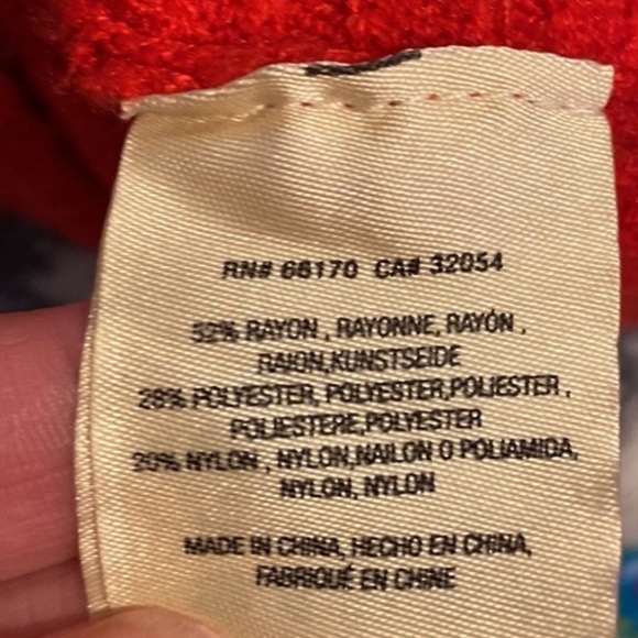 Anthropologie Moth size red oversized ribbed turtleneck sweater GUC - Picture 5 of 5